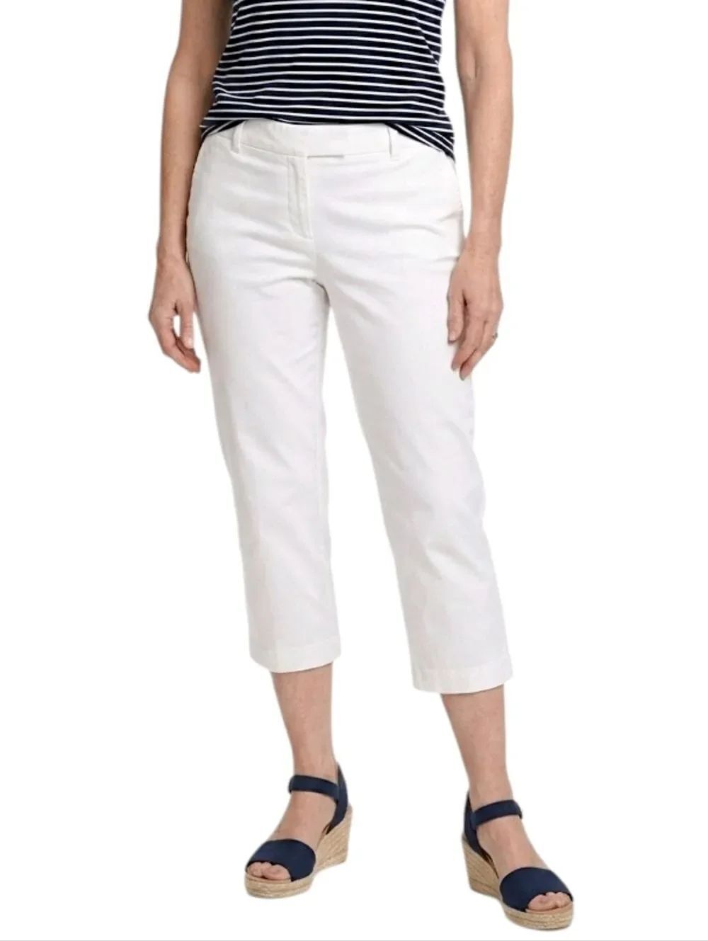 Unlisted By Kenith Cole White Pique Cropped Summer Pants Size 8